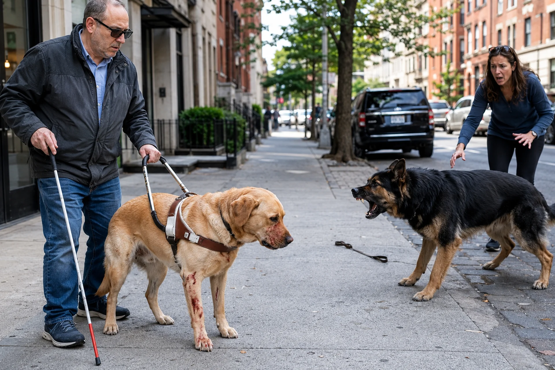 New York personal injury attorney reviewing a GOB section 11-107 service dog injury claim