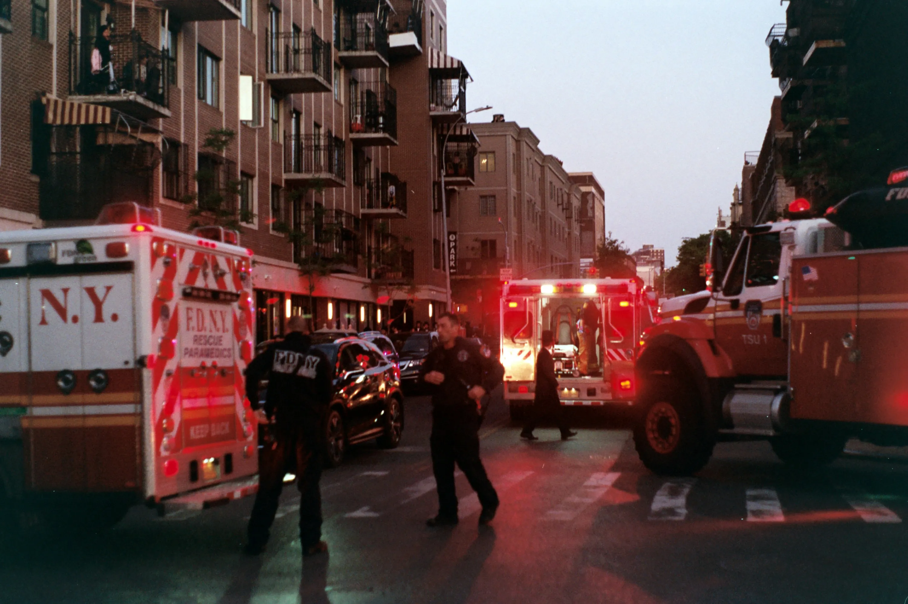 fire truck and ambulance at scene of accident