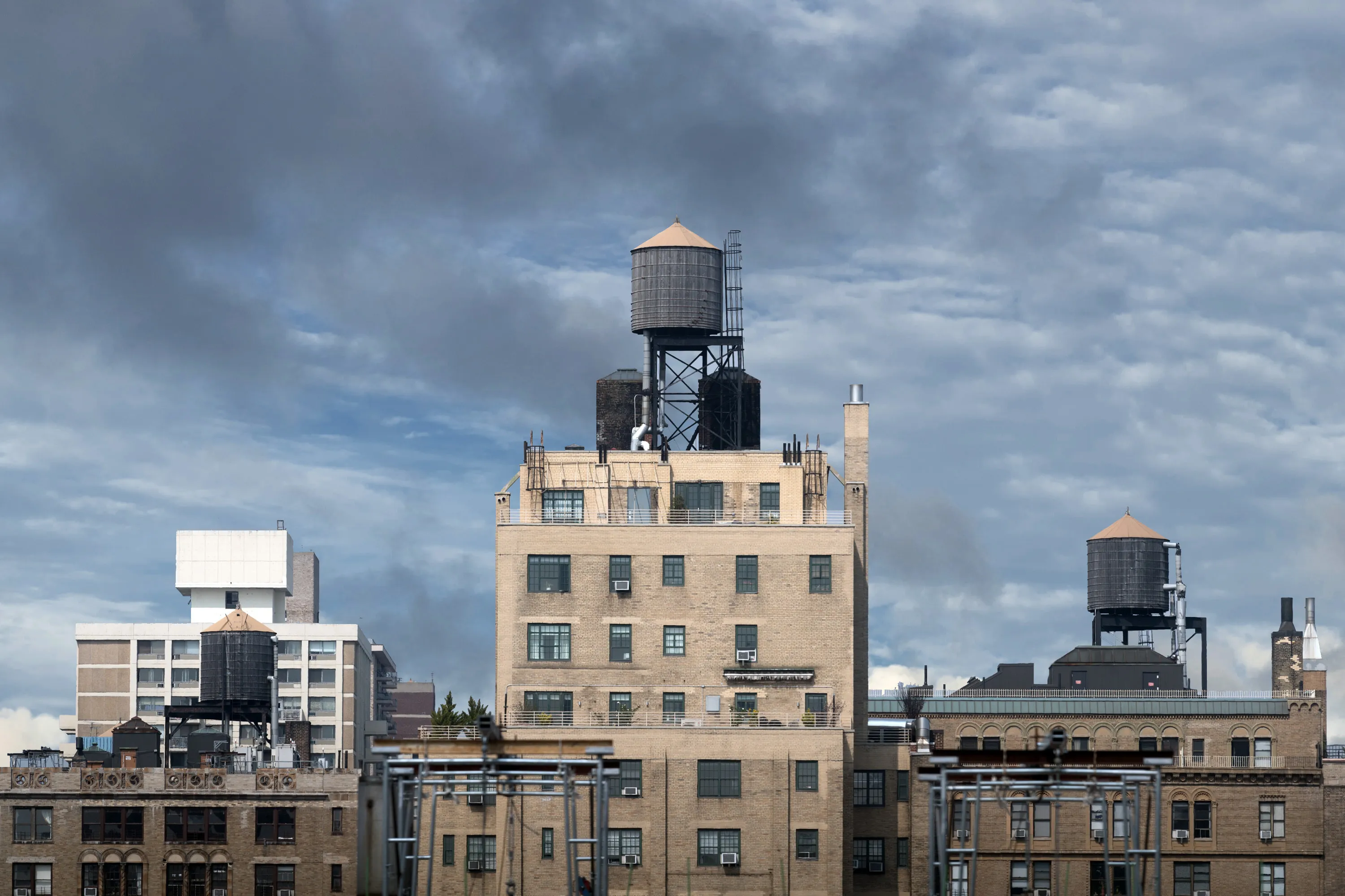 water tower atop building